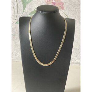 Gold Tone Herringbone Necklace With Lobster Clasp Elegant Chain Jewelry Women